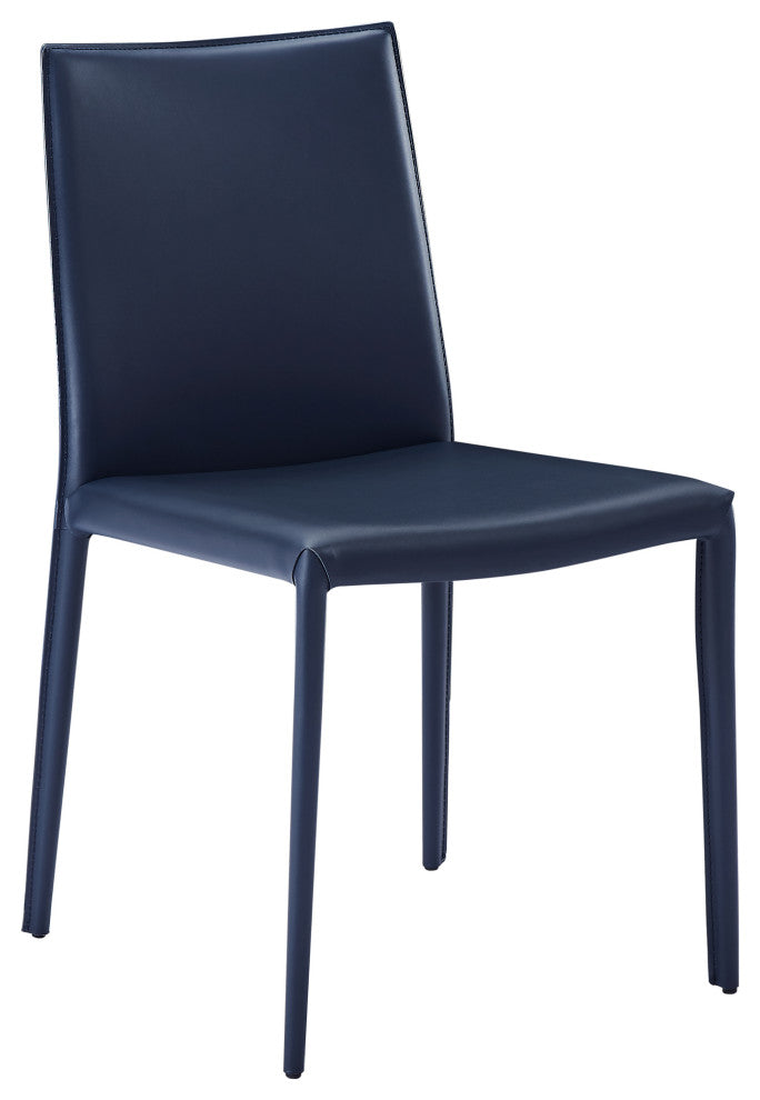 Elite Living Prima, Set of 2, Mid-Century Modern Dining Chair, Midnight Blue
