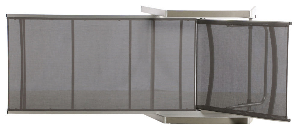 GDF Studio Joy Outdoor Mesh and Aluminum Chaise Lounge, Set of 4, Gray