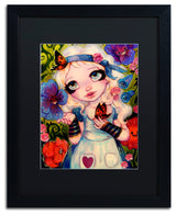 Natasha Wescoat 'The Talking Flowers' Art, Black Frame, Black Mat, 16x20