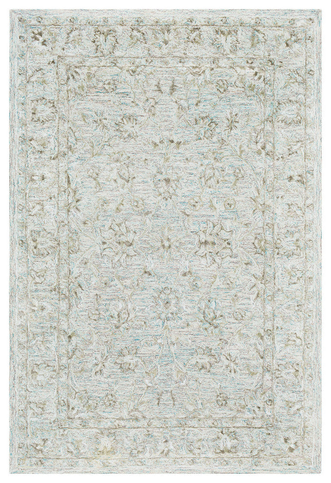 Surya Shelby SBY-1002 7'x9' Rug, Emerald/Light Gray/Dark Brown