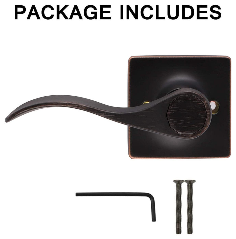 Oil Rubbed Bronze Finish Dummy Door Handle Lever, Pack of 6