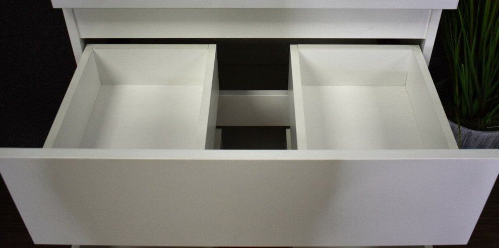 Salt 18Dx24" Floating Bathroom Vanity, Glossy White, Cabinet Only