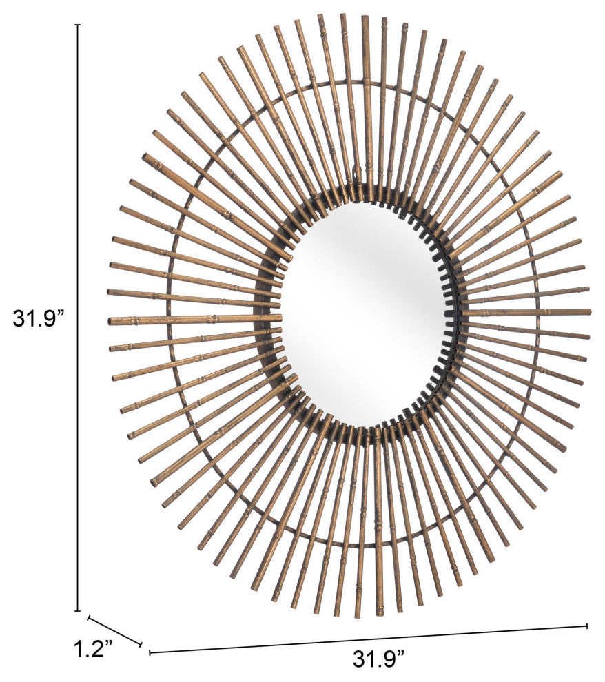 Gold Tribal Round Mirror