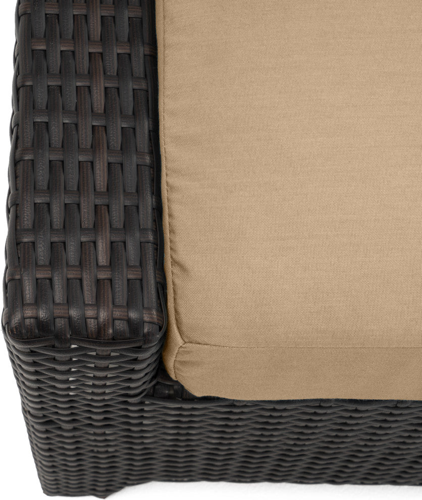 Deco 8 Piece Sunbrella Outdoor Patio Sofa and Club Chair Deep Seating Set, Warm Khaki