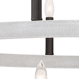 Vanity Art 20-Light Wagon Wheel Chandelier, Crackle White+classic Black