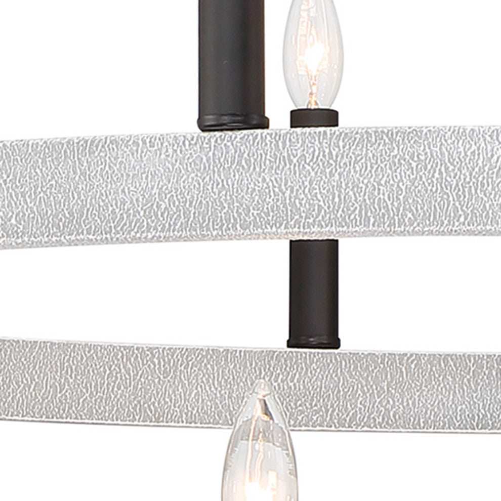 Vanity Art 20-Light Wagon Wheel Chandelier, Crackle White+classic Black