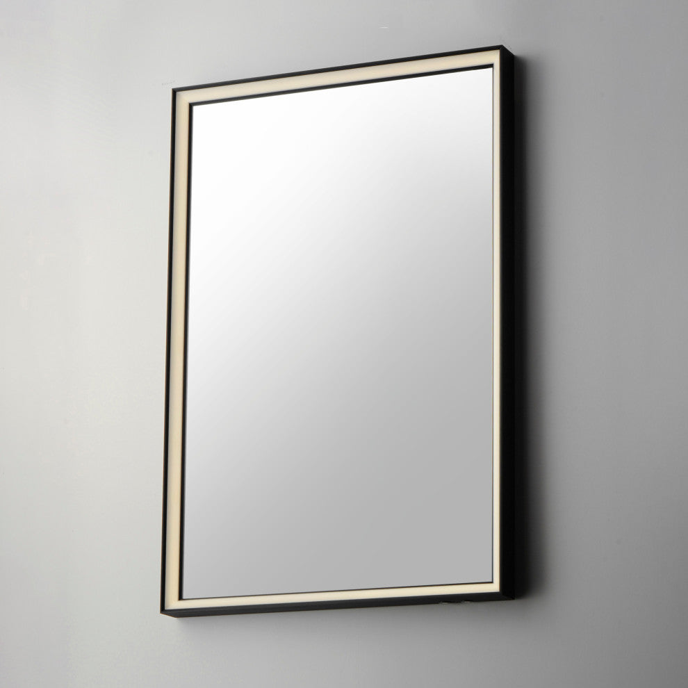 ET2 E42061 Bevel 24" W x 30" H Transitional Rectangular Framed - Satin Nickel