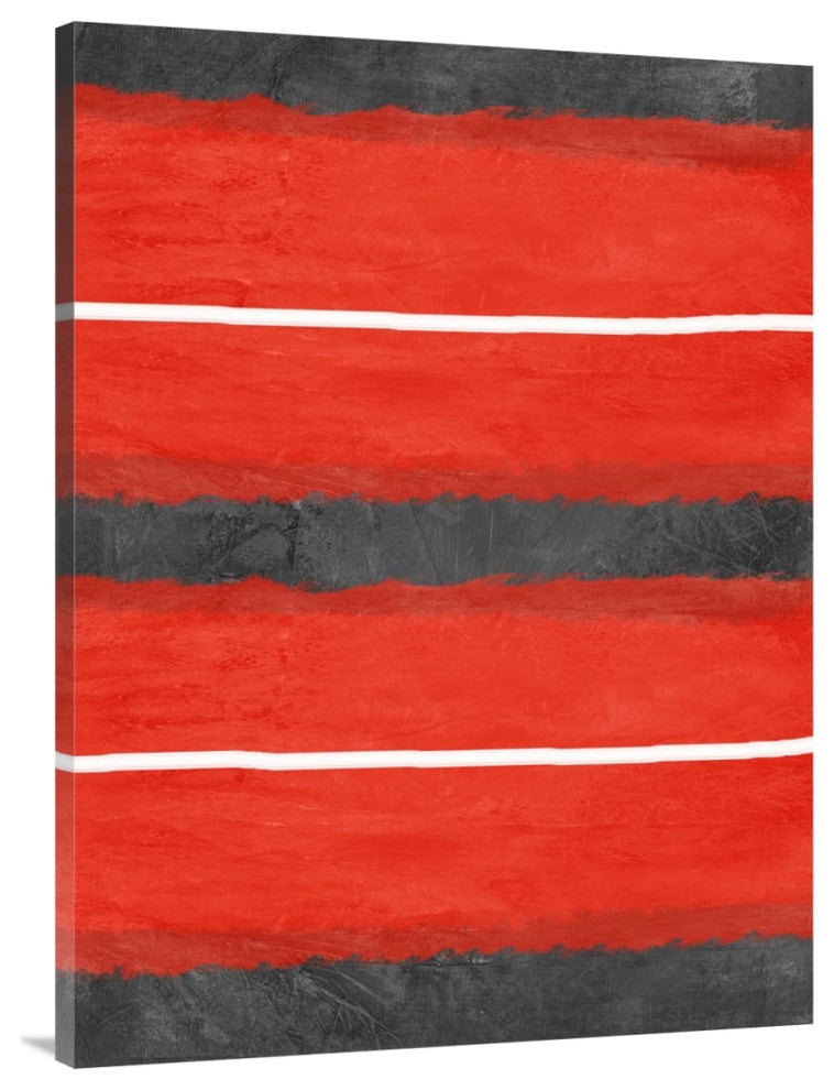 "Grey And Red Abstract 3" Fine Art Print