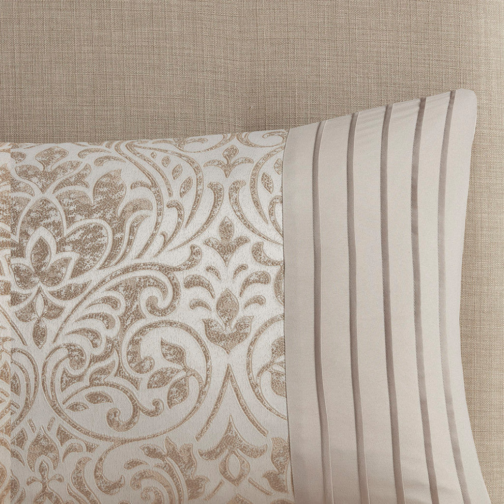 Madison Park Emilia 12 Piece Jacquard Complete Bed Set in Khaki