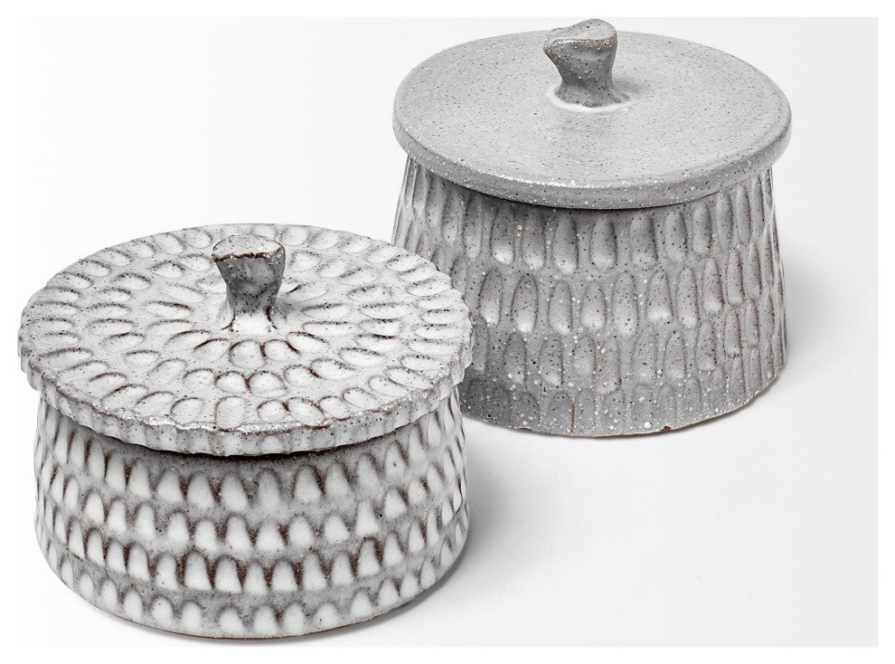 Jumbo Gray Ceramic Decorative Box