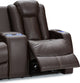 Seatcraft Republic Leather Home Theater Seating Power Loveseat, Brown