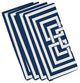 19"x19" Greek New Key, Geometric Print Napkins, Set of 4, Navy Blue