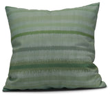 Raya De Agua, Stripe Print Pillow, Green, 20"x20"