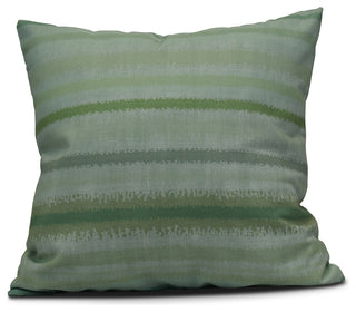 Raya De Agua, Stripe Print Pillow, Green, 20"x20"
