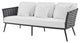 Lounge Sofa, White, Aluminum, Modern, Outdoor Patio Bistro Garden Hospitality