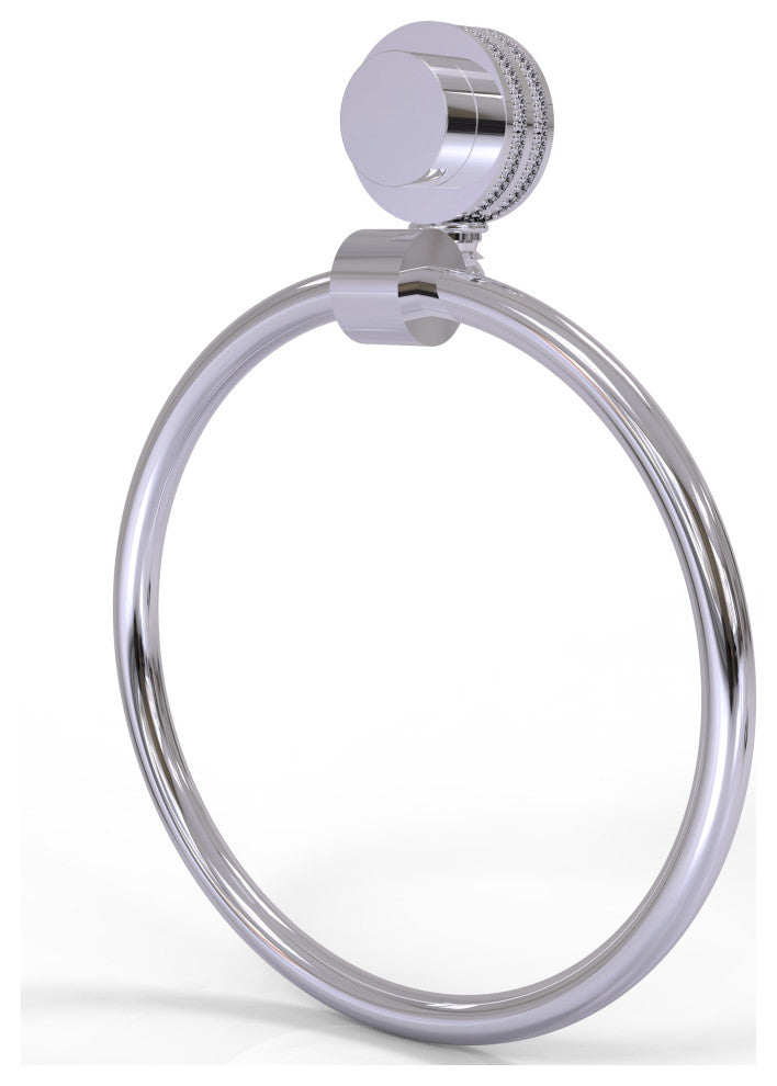 Venus Towel Ring With Dotted Accent, Polished Chrome