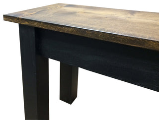 Dark Walnut And Black Bench Farmhouse Bench, 48"
