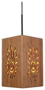 Light House Bamboo Shade Mini Pendant, Radiance, Medium, Bronze, 1-Light
