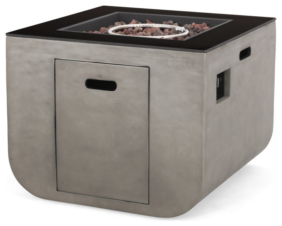 Gwen Outdoor Modern 30-Inch Square Fire Pit
