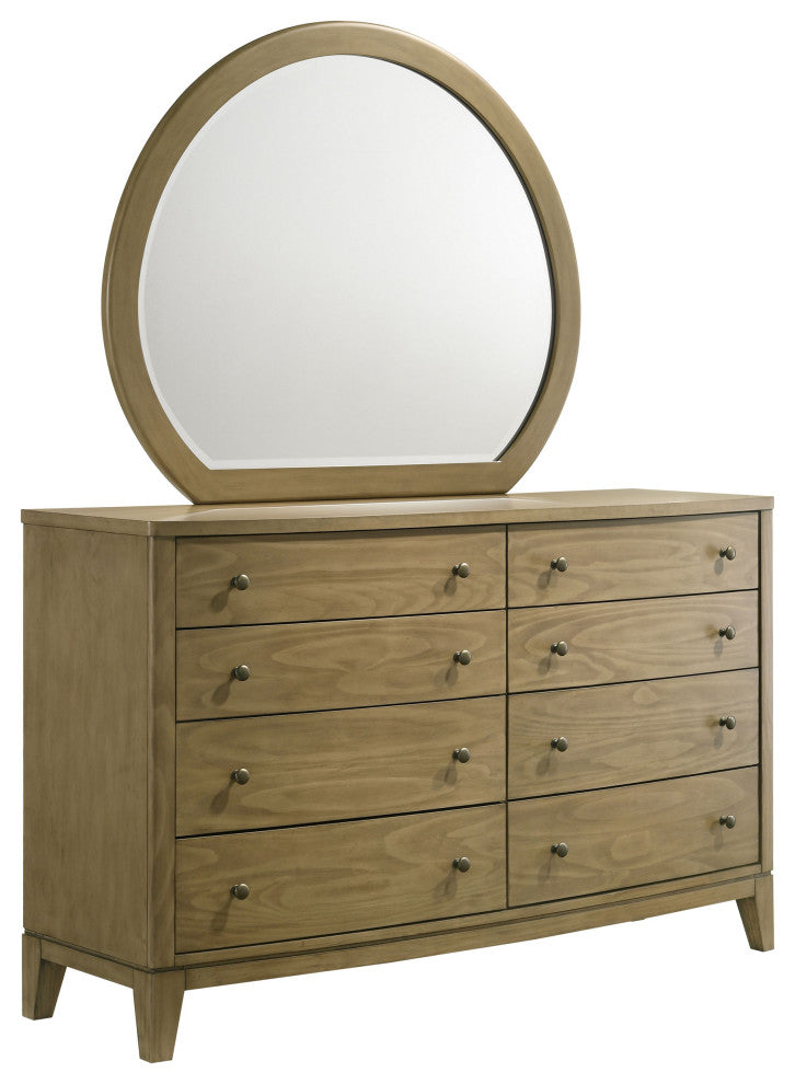 Granada 8-drawer Dresser and Mirror Natural Pine