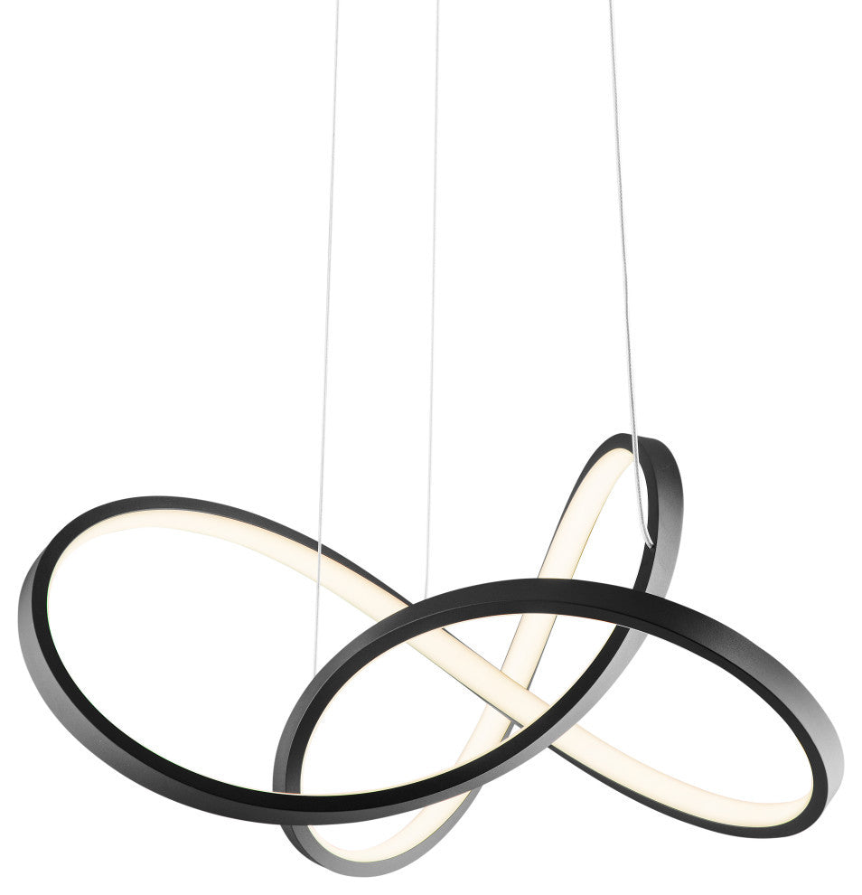 Knotted LED Dimmable Chandelier, Black