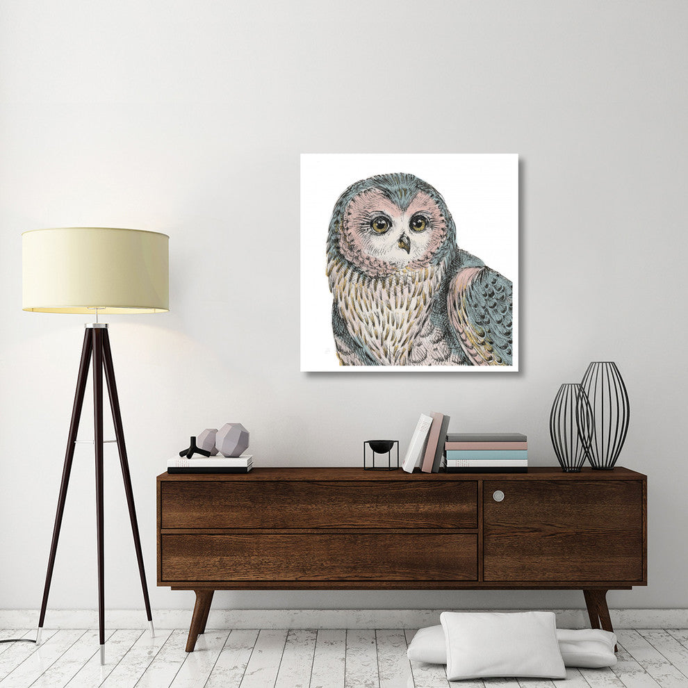 "Beautiful Owls IV Pastel Crop" Paper Print by Daphne Brissonnet, 38"x38"