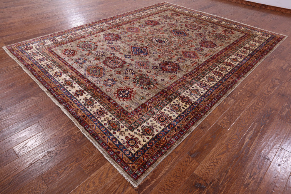 Super Kazak Hand Knotted Wool Rug 9' 2" X 11' 11" Q9776