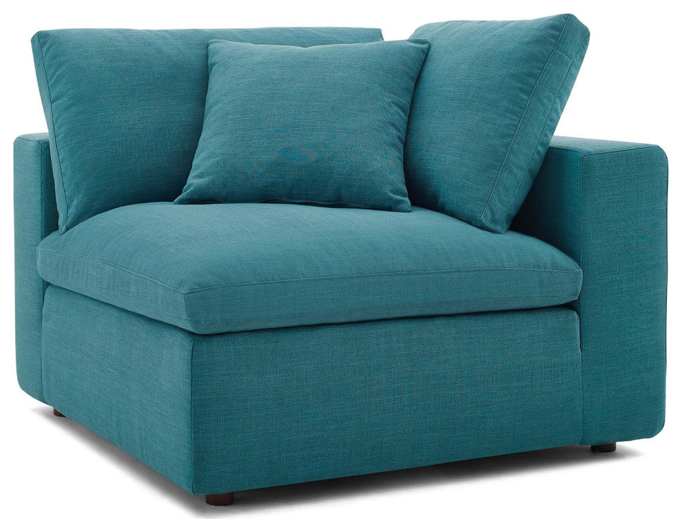 Commix Down Filled Overstuffed 6 Piece Sectional Sofa Set Teal