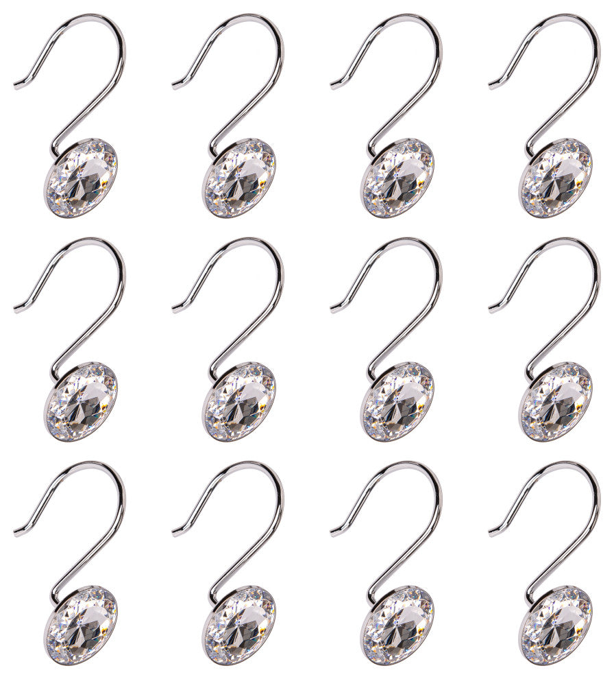 Utopia Alley Shower Hooks - Shower Curtain Rings for Bathroom, Chrome
