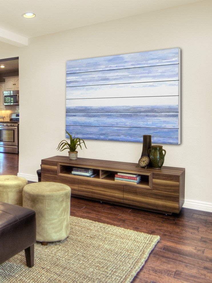 "The Ocean" Print on White Wood, 60"x40"