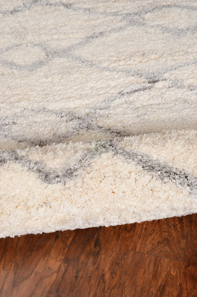 KAS Merino 6700 Ivory/Gray London Area Rug, 5'3"x7'7"