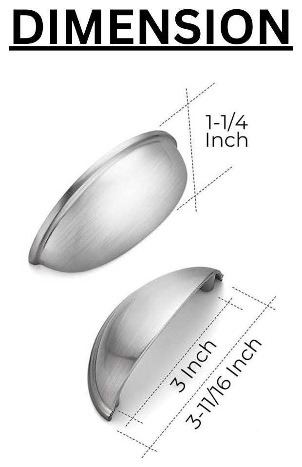 Mascot Hardware 3'' Shell Satin Nickel Drawer Pull - Pack of 10
