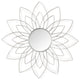 Metal Flower Mirror, Silver
