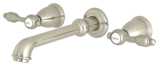 Kingston Brass Two-Handle Wall Mount Bathroom Faucet, Brushed Nickel