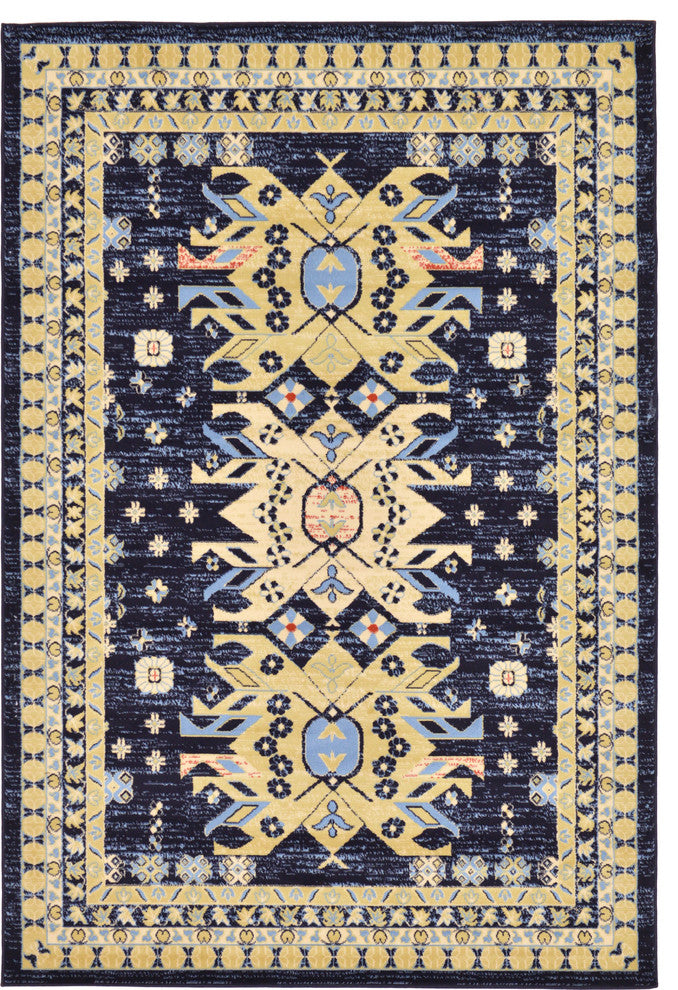Unique Loom Navy Blue Oasis Taftan 6'x9' Area Rug