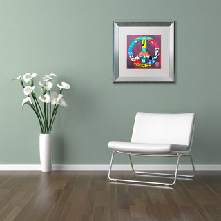"Peace" Silver Framed Canvas Art by Design Turnpike, 16"x16"