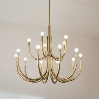 Odensa 15 Light Chandelier 2 Tier Large, Champagne Bronze