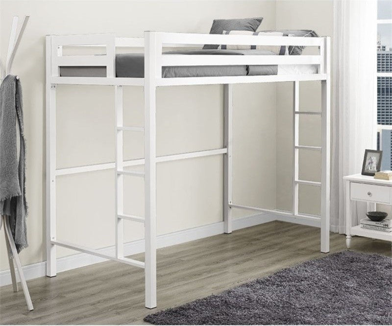 Bentley Twin Metal Loft Bed, White
