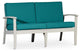 DTY Outdoor Living Longs Peak Eucalyptus Loveseat w/ Cushion, Driftwood Gray, Da