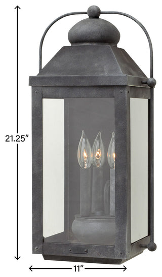 Hinkley Anchorage Large Wall Mount Lantern, Aged Zinc