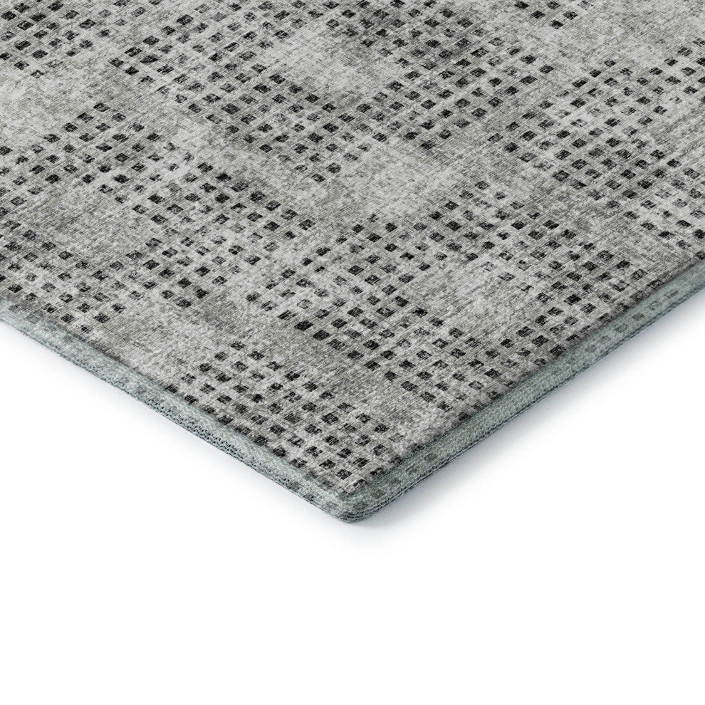 Premium Machine Washable Mayfield AMF33 Gray 8' x 8' Round Rug