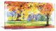 "Autumn Park Yellow Trees Watercolor" Landscape Wall Wall Art, 32"x16"