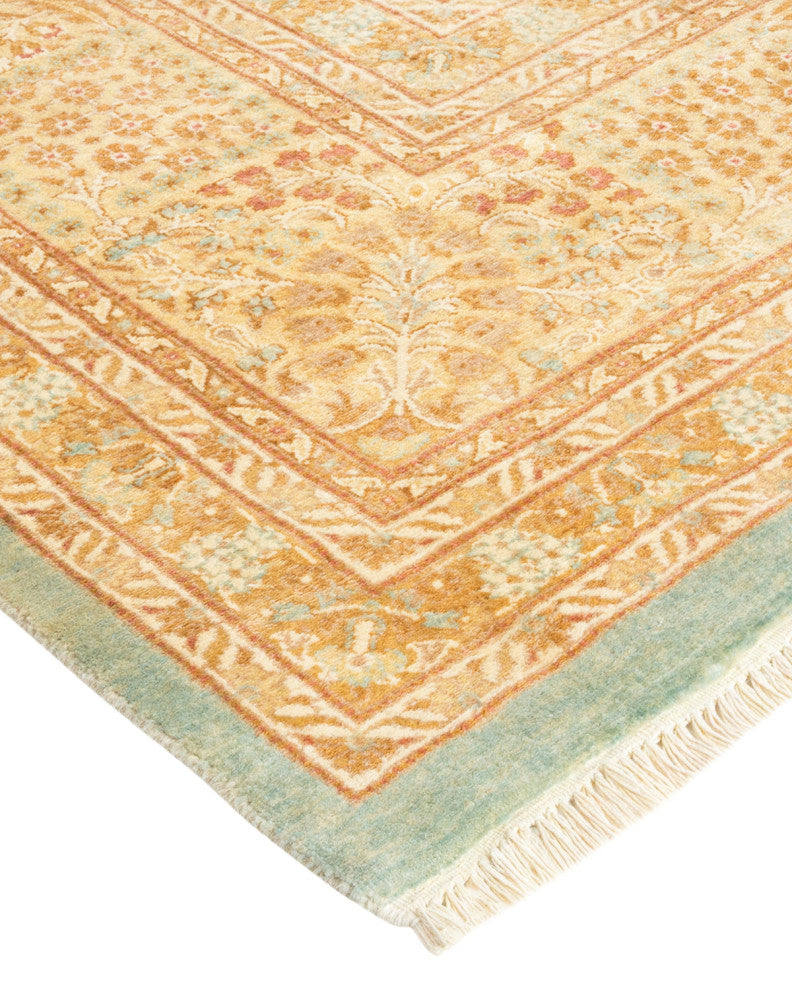 Mogul, One-of-a-Kind Hand-Knotted Runner Light Blue, 9'3"x18'2"