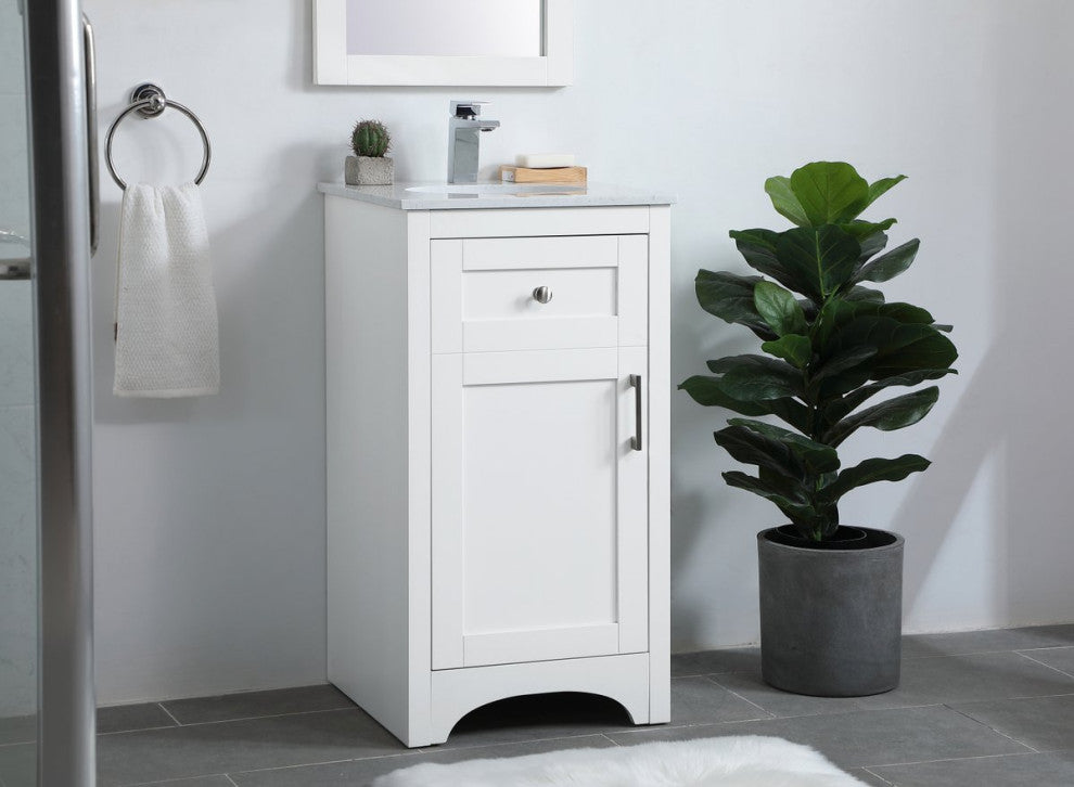 18" Single Bathroom Vanity, White