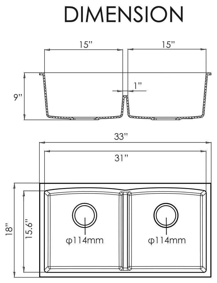 HIGOLD Double Bowl Undermount Kitchen Sink, Black
