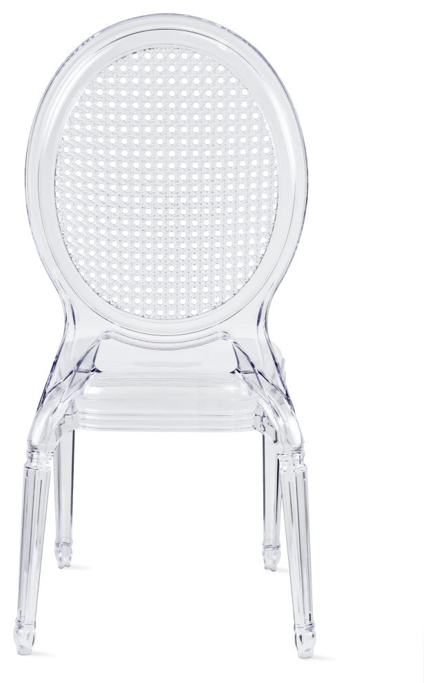 Side Dining Room Chairs, Accent Seat Lounge Armless Chairs, Set of 2, Clear