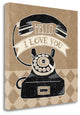 "Hello I Love You Taupe" By Mary Urban, Giclee Print on Gallery Wrap Canvas