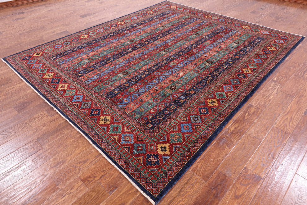 8' 0" X 9' 9" Persian Gabbeh Shall Hand Knotted Wool Rug Q5016