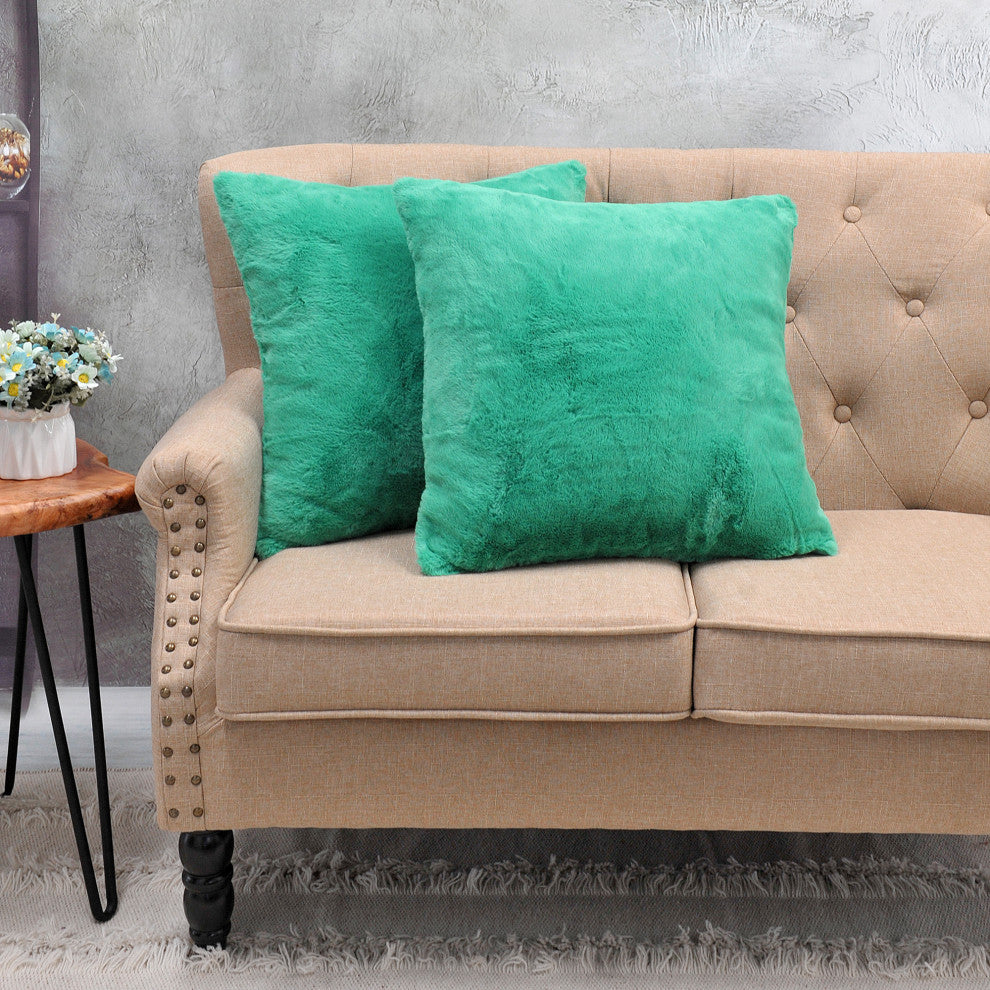 Solid Faux Fur Pillow Shell 2 Piece Set, Arcadia