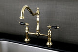 Kingston Brass Bridge Kitchen Faucet, Polished Brass